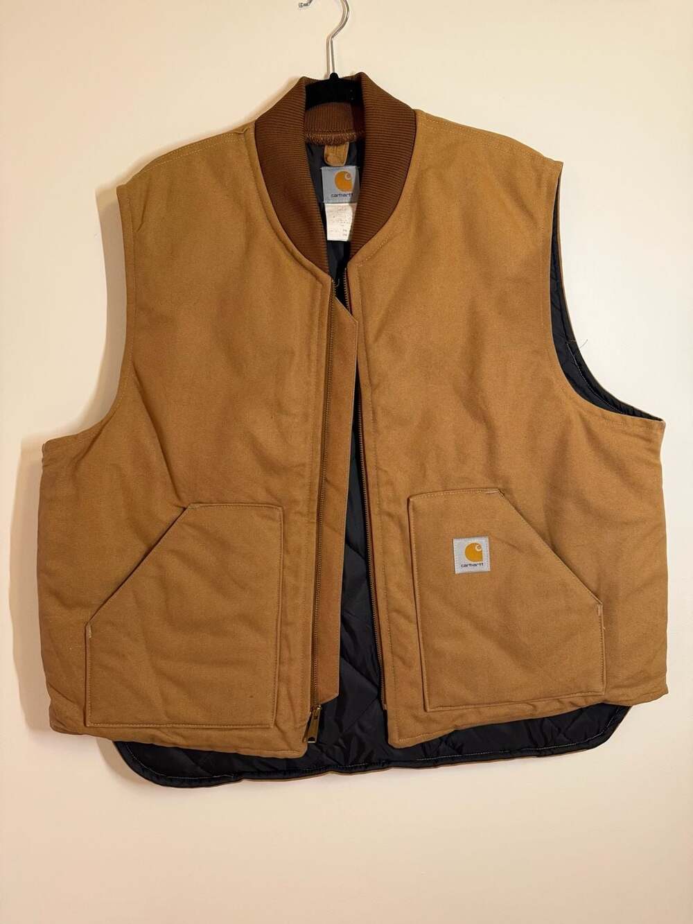 Carhartt Arctic Quilt Lined Duck Vest Brown Size 2XL